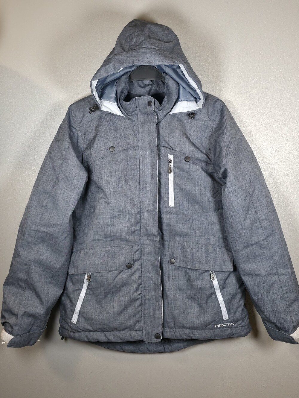 Women's Gray Hooded Winter Jacket